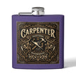 Carpenter Stainless Steel Flask – Traditional Woodworking 6oz Hip Flask Gift - DCA0420
