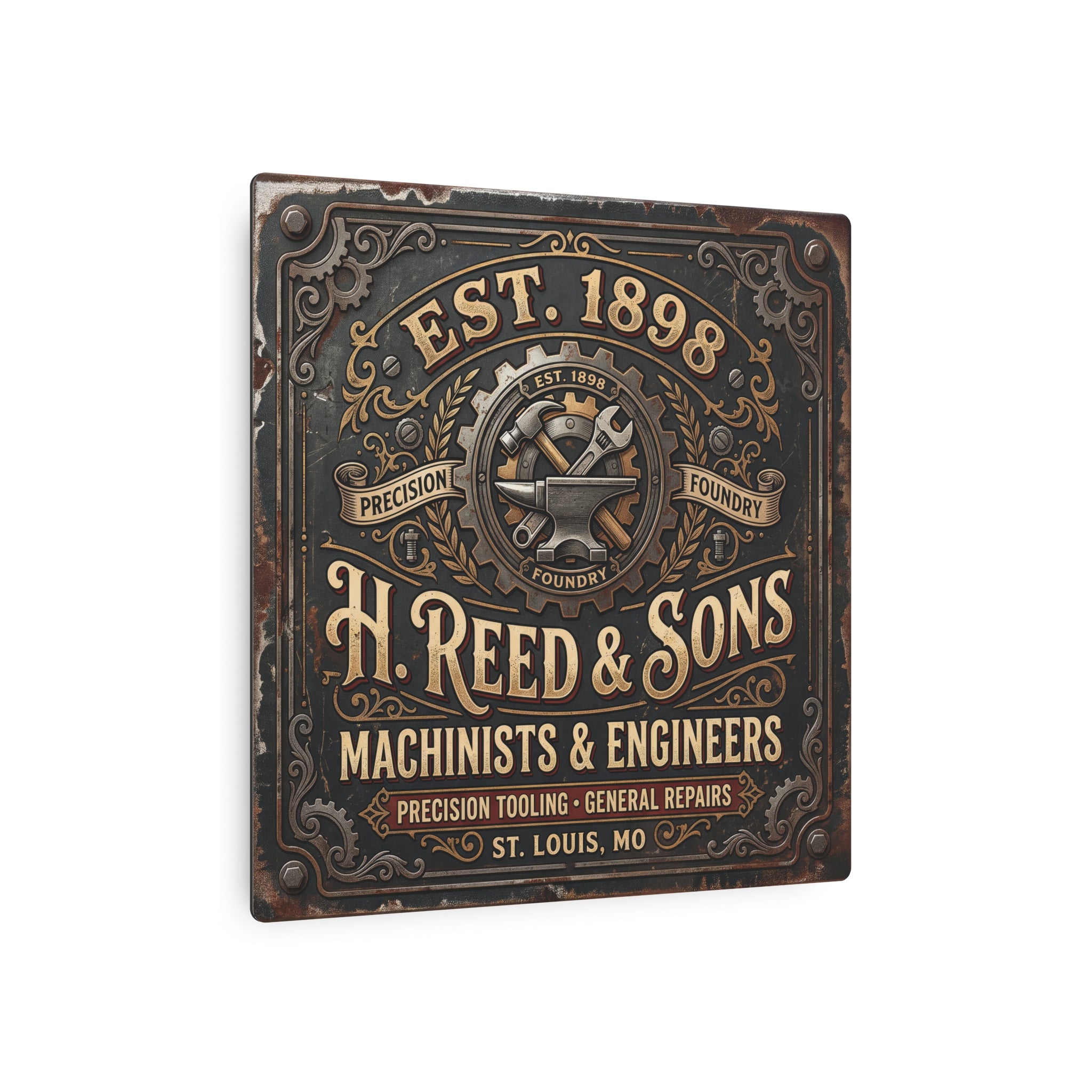 Machinist Metal Sign - H. Reed & Sons Vintage Machinists & Engineers Wall Art (Est. 1898) - DCA0435