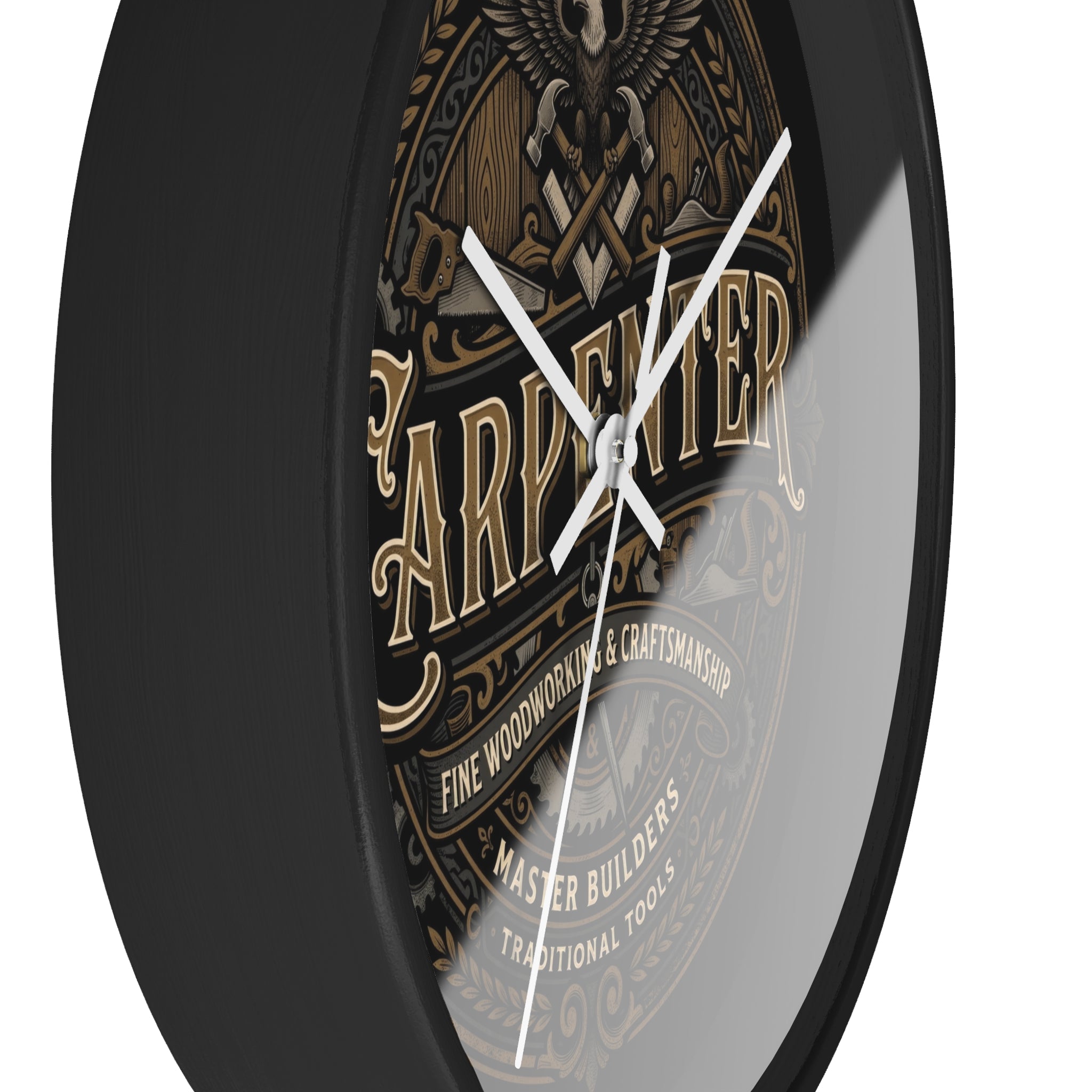Carpenter Vintage Emblem Wall Clock – Fine Woodworking & Craftsmanship - DCA384