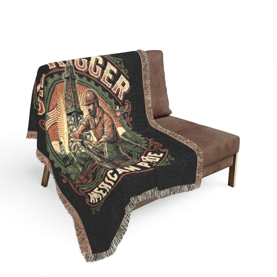 Oil Rigger Woven Blanket — Vintage American Pride Throw