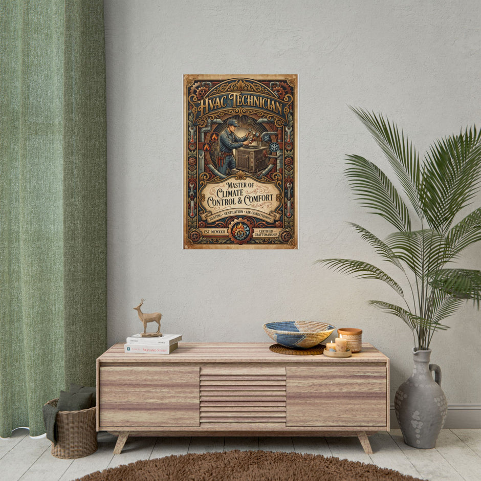 HVAC Technician Rolled Poster — 