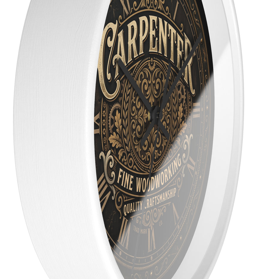 Carpenter Wall Clock — Vintage Woodworking Sign Clock for Workshop & Home - DCA384