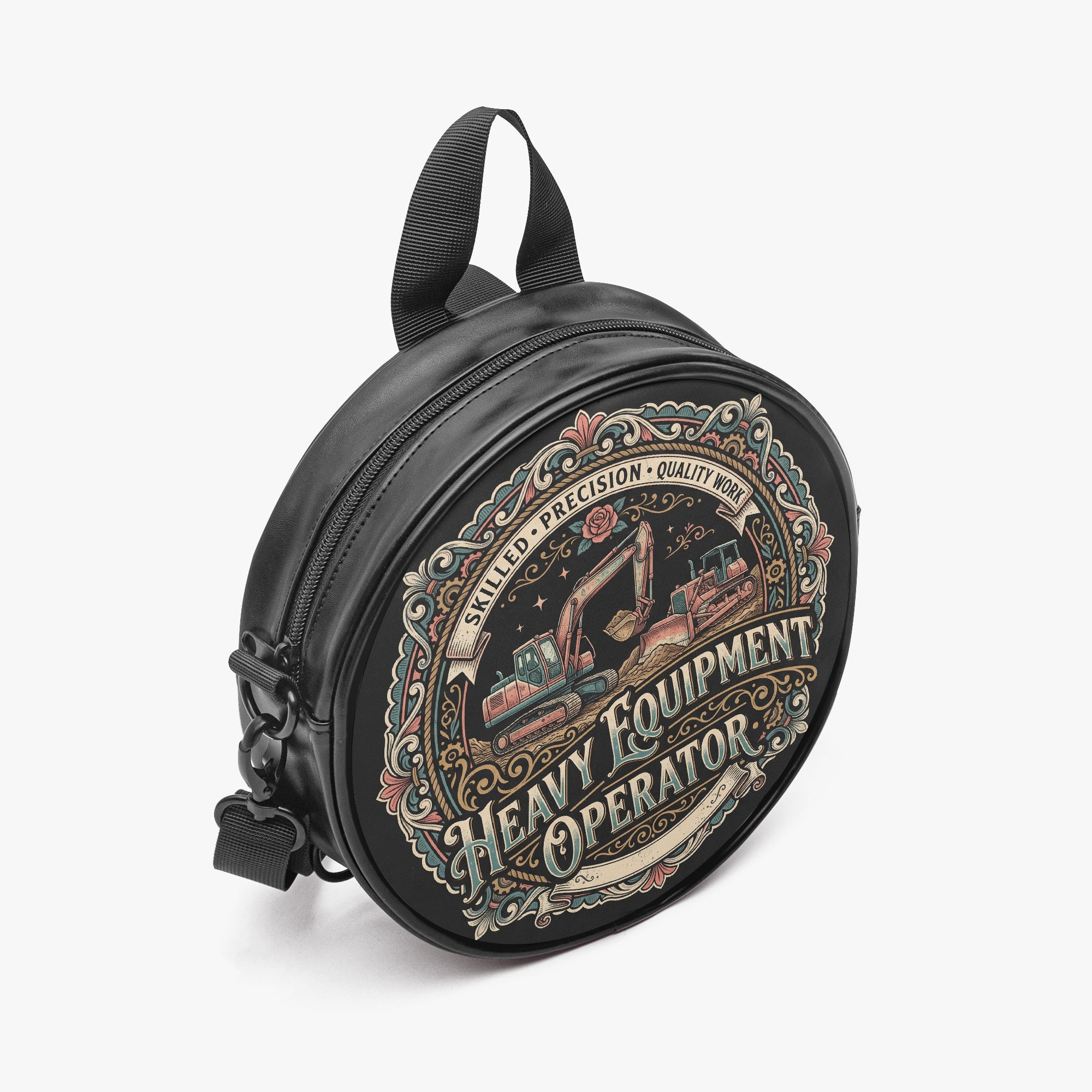 Heav Equipment Operator Women's Sklled Trades Round Crossbody Bag
