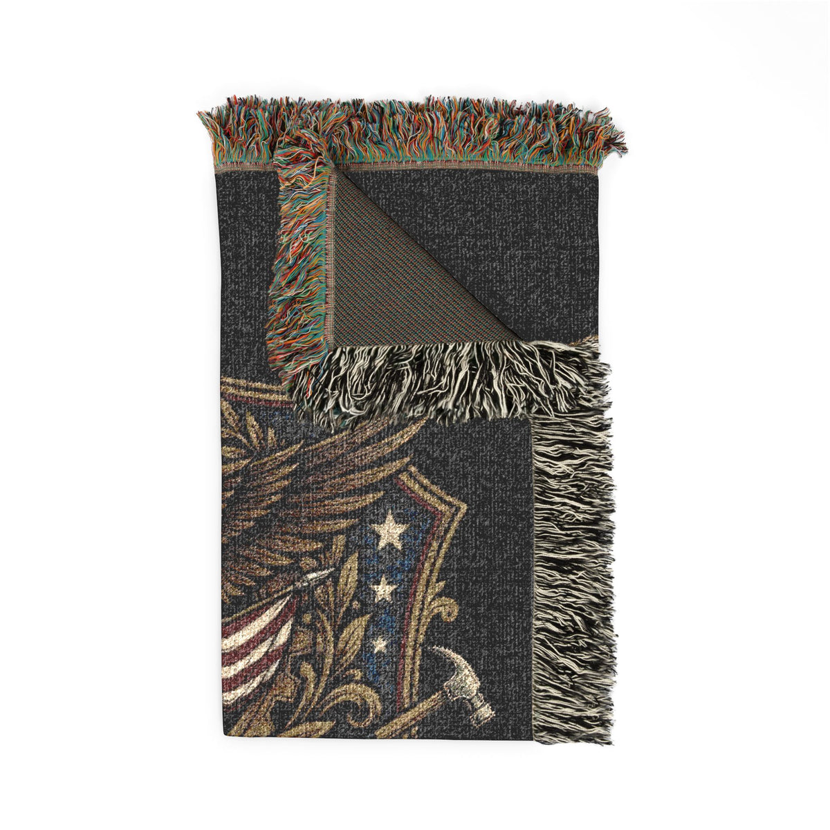 Carpenter Pride Woven Blanket — American Carpenter Emblem Throw