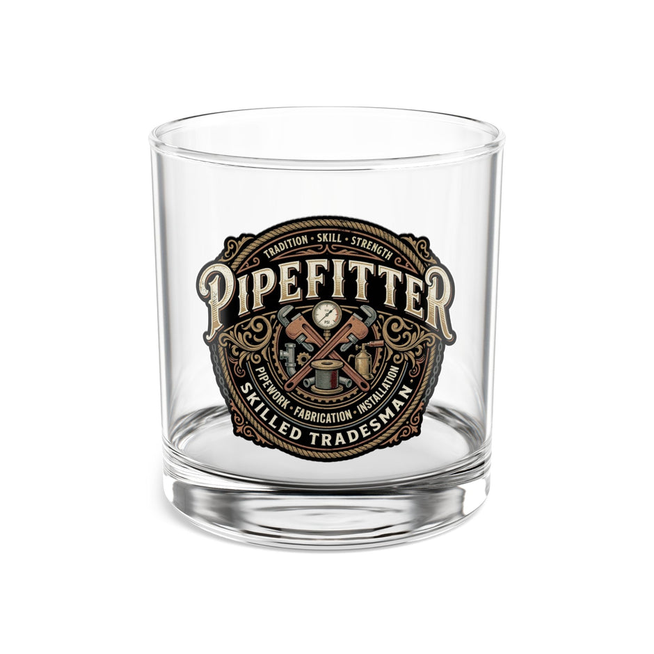 Pipefitter Rocks Glass – 10 oz Skilled Tradesman Whiskey Glass - DCA206