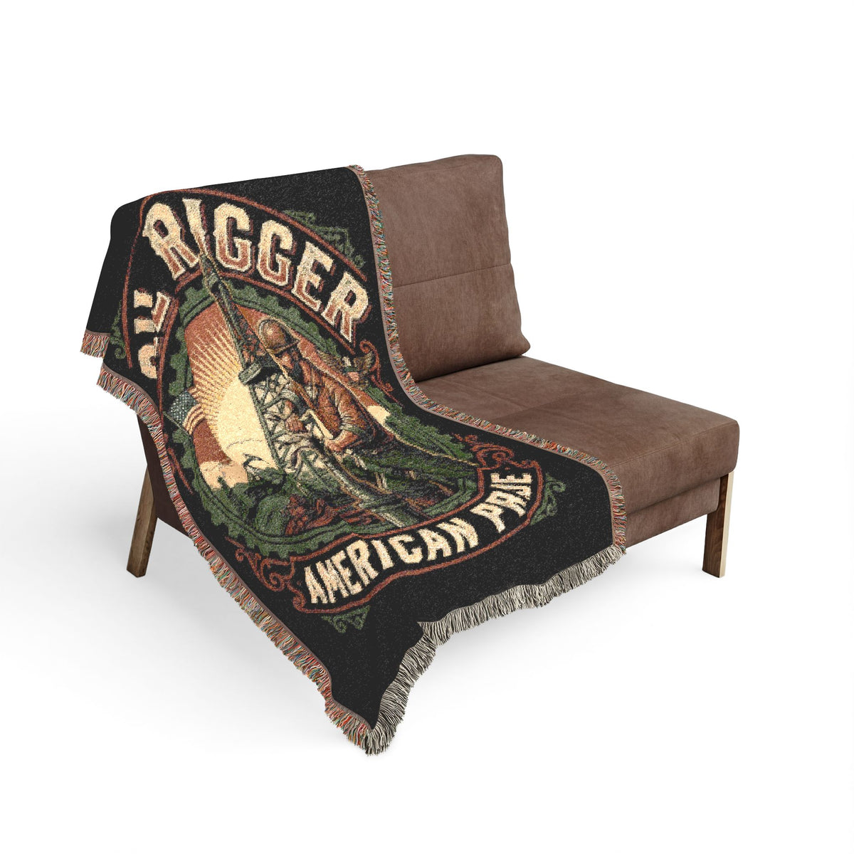 Oil Rigger Woven Blanket — Vintage American Pride Throw