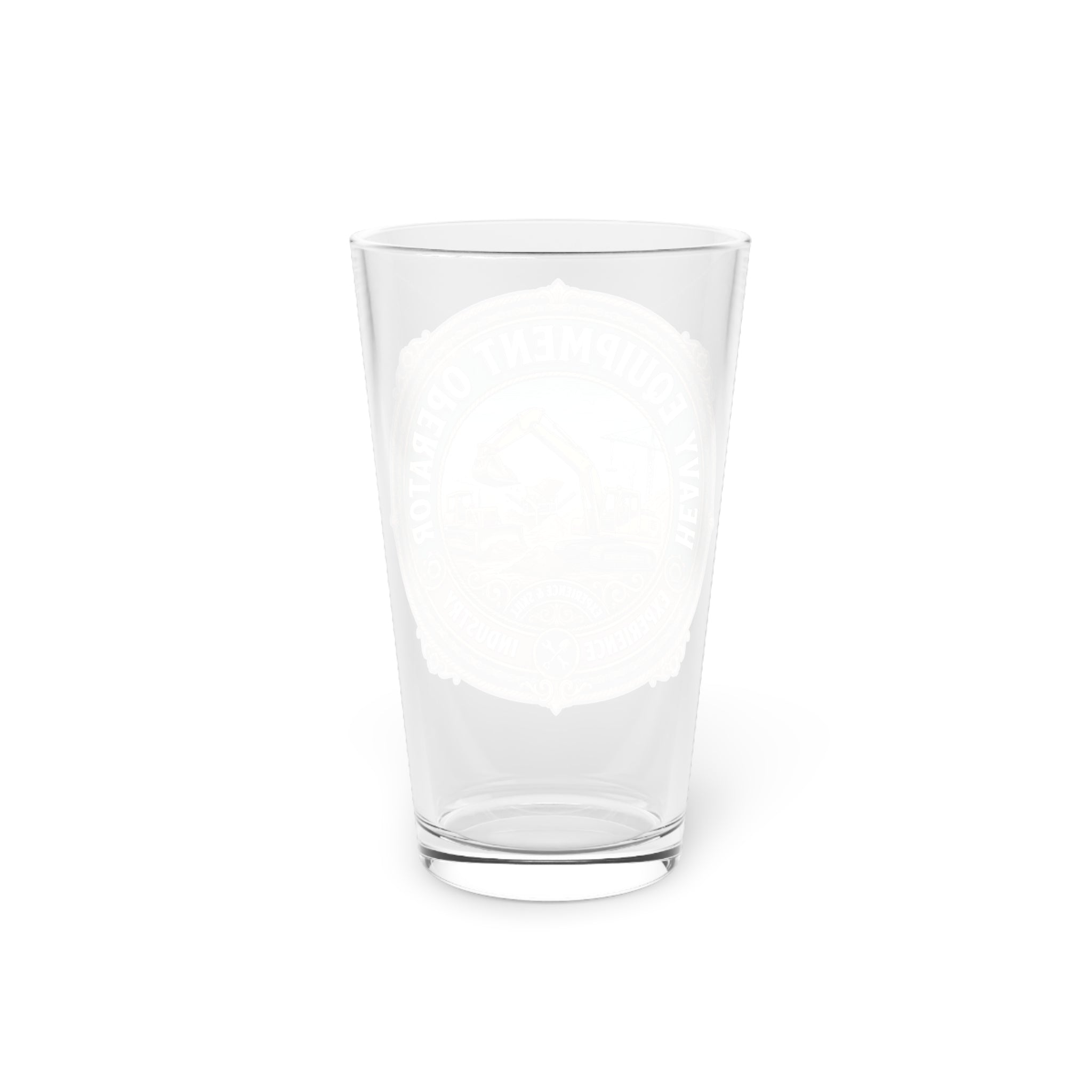 Heavy Equipment Operator Pint Glass – 16oz Construction Excavator Beer Glass - DCA0262