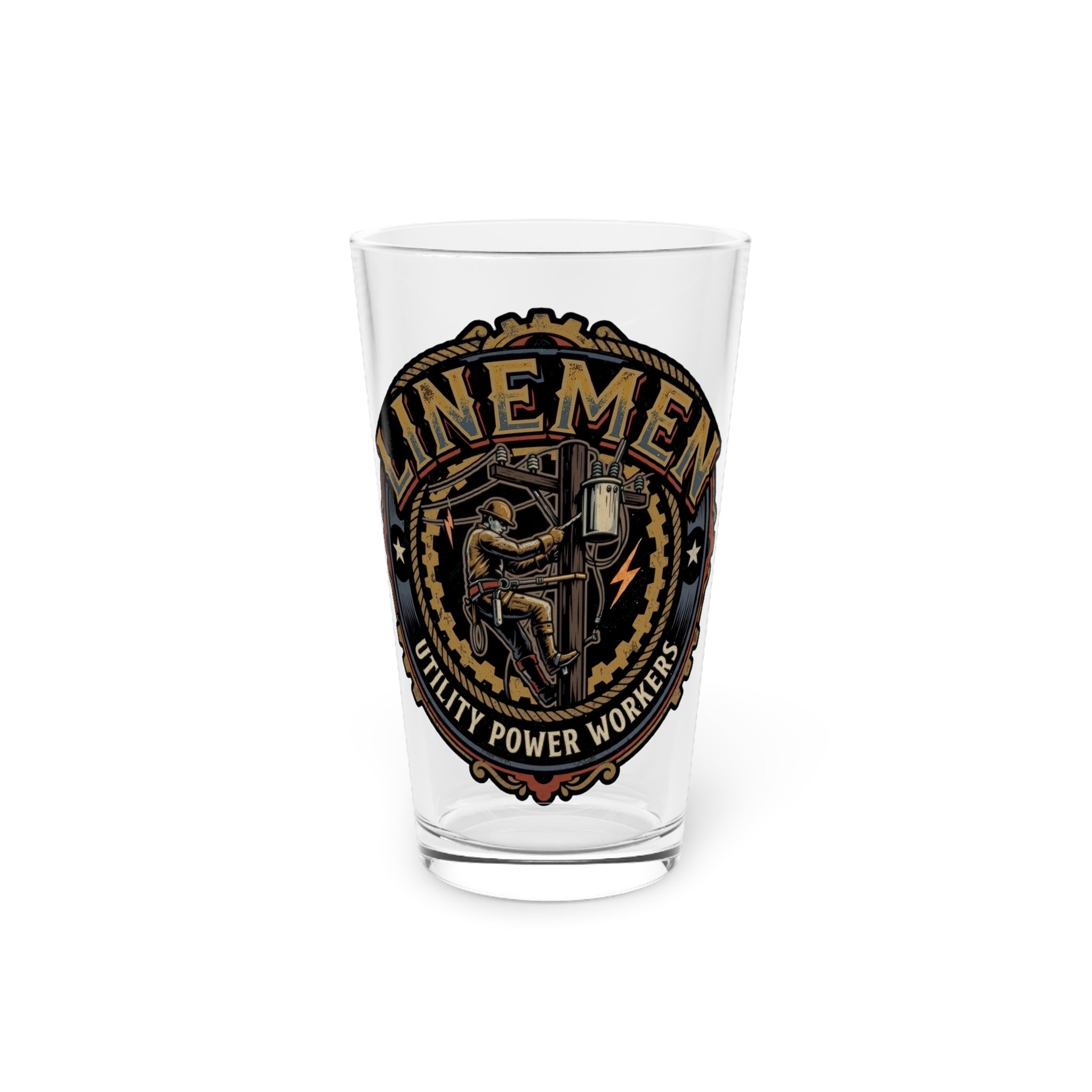 Linemen Utility Power Workers 16oz Pint Glass - DCA0149