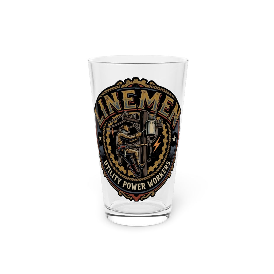 Linemen Utility Power Workers 16oz Pint Glass - DCA0149