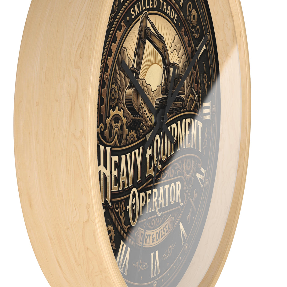 Heavy Equipment Operator Wall Clock — Vintage Excavator Garage & Workshop Decor - DCA0386