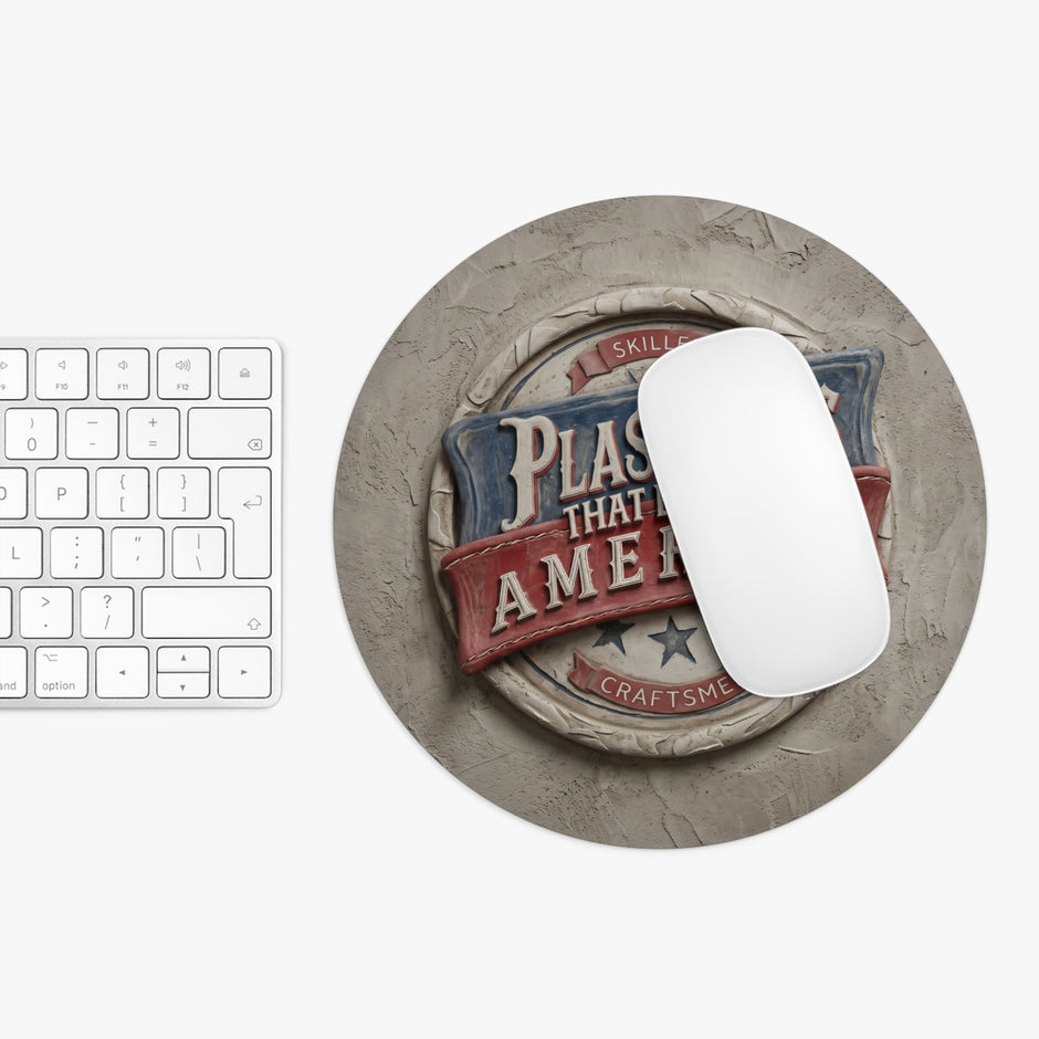 Plasterers That Build America Round Mouse Pad