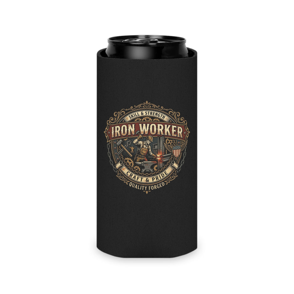 Iron Worker: Skill & Strength- Vintage Trade Logo Can Cooler - DCA0291