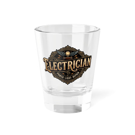 Electrician Emblem Shot Glass — Vintage Power & Light 1.5oz - Electrician - DCA0159