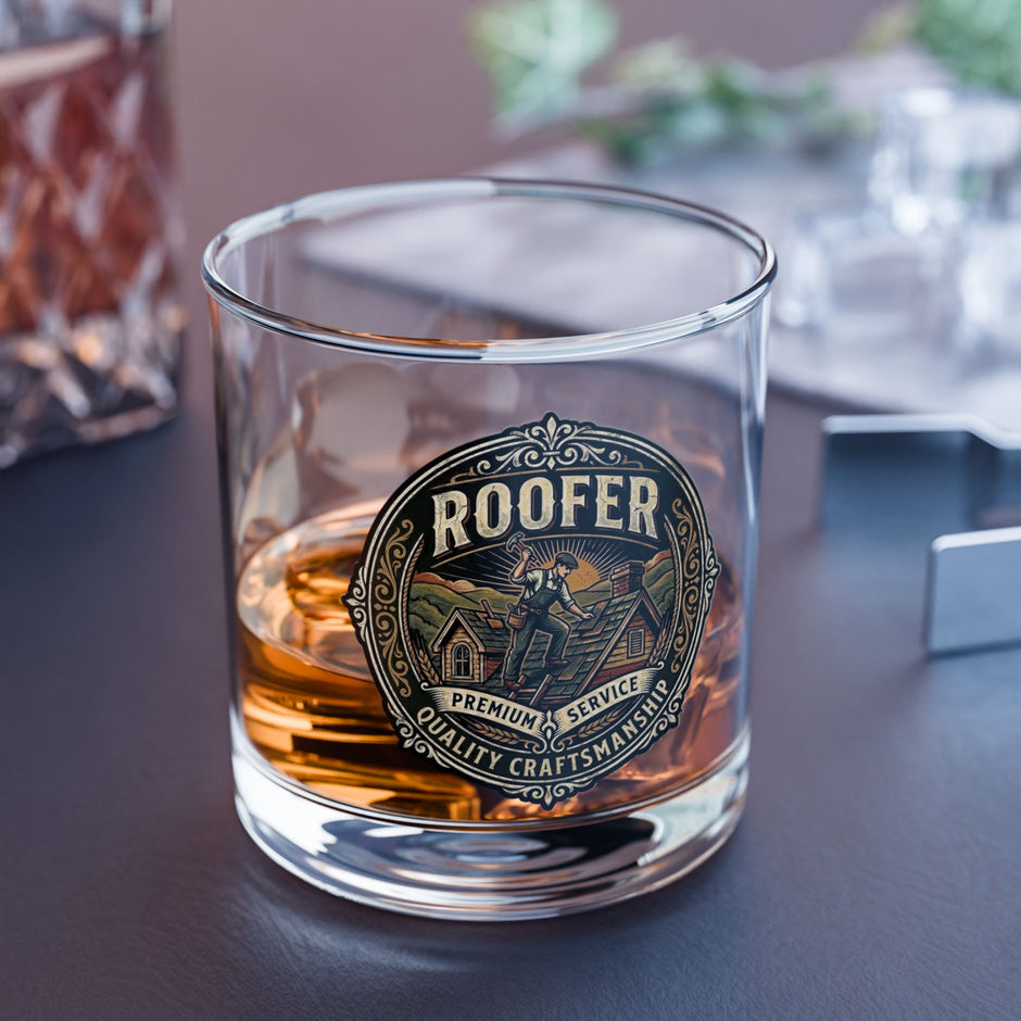 Roofer Whiskey Glass - 10oz Rocks Glass - DCA0316