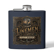 Linemen Utility Workers 6oz Stainless Steel Flask — Vintage Electrician Tribute - DCA0425