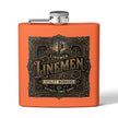 Linemen Utility Workers 6oz Stainless Steel Flask — Vintage Electrician Tribute - DCA0425