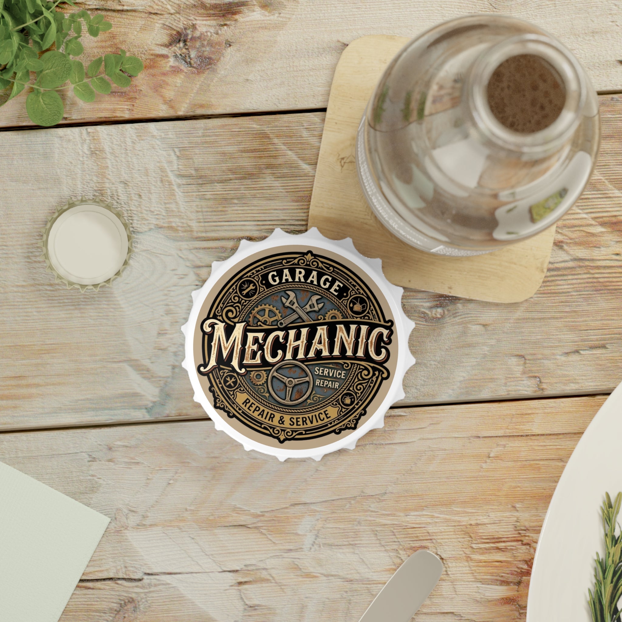 Mechanic Garage Bottle Opener — Vintage Auto Repair Logo - Mechanic - DCA0170