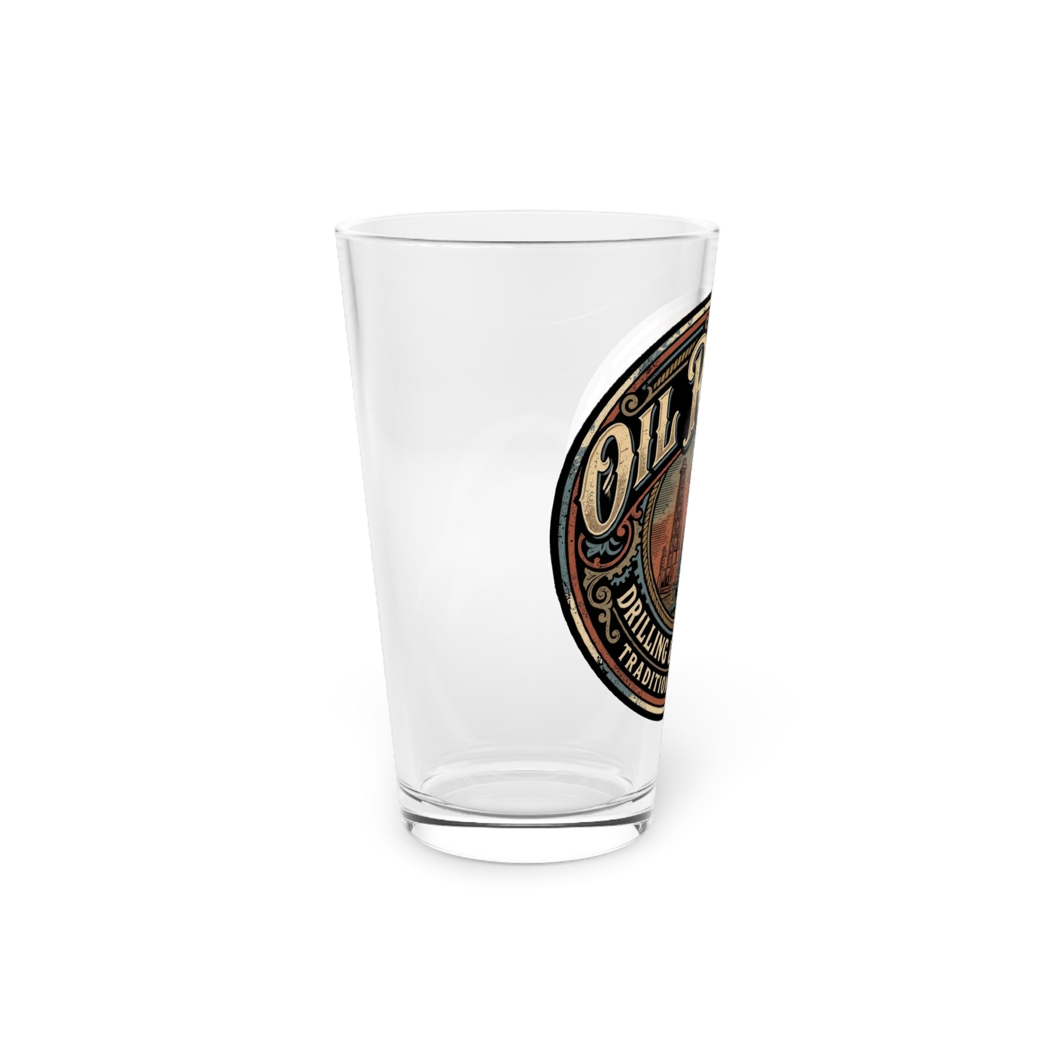 Oil Rigger Pint Glass – Vintage Drilling & Production Logo 16oz - DCA0166
