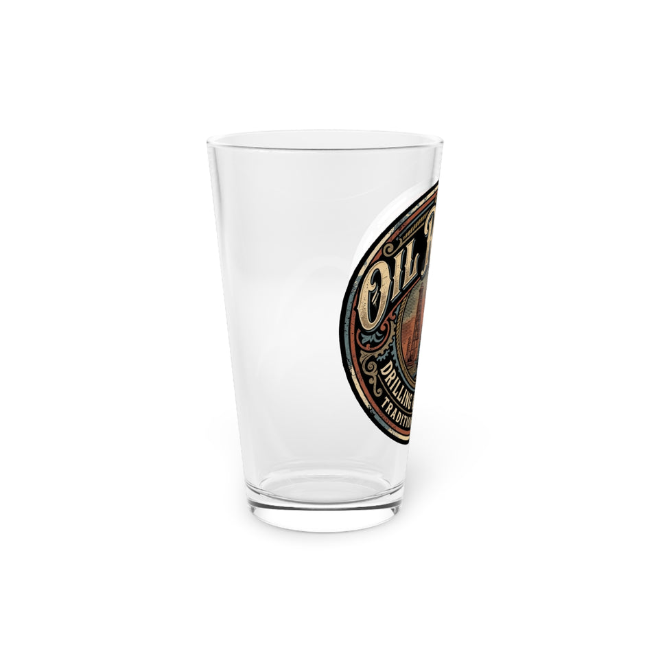 Oil Rigger Pint Glass – Vintage Drilling & Production Logo 16oz - DCA0166