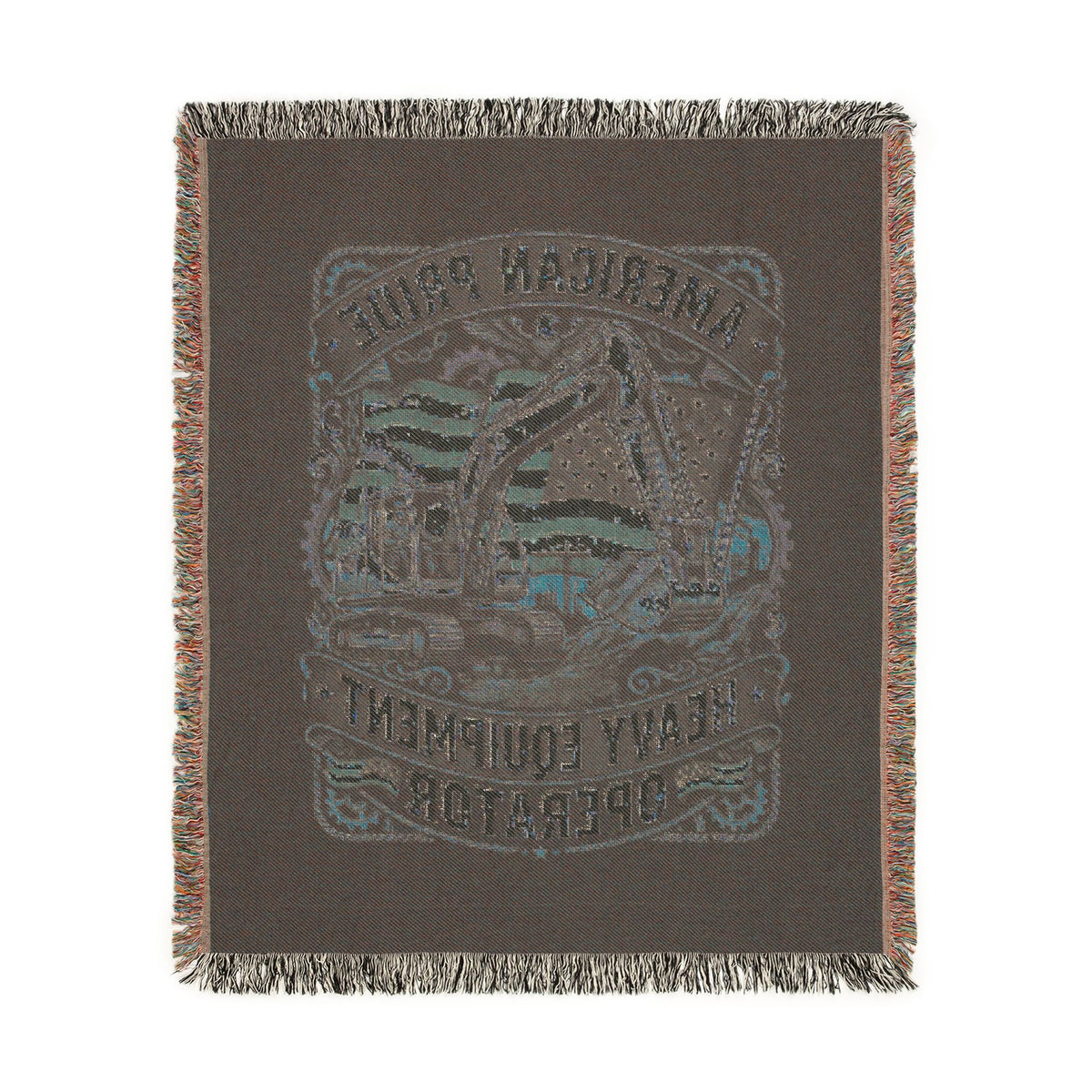 Heavy Equipment Operator Woven Blanket — American Pride Flag Design