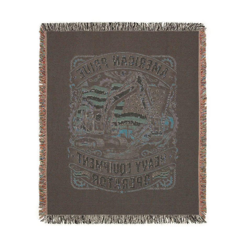 Heavy Equipment Operator Woven Blanket — American Pride Flag Design