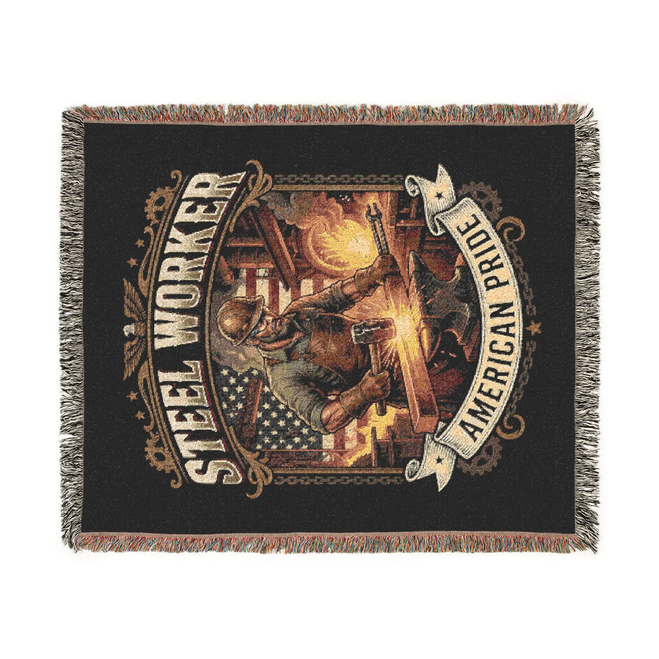 Steel Worker Woven Blanket — Amrican Pride Throw