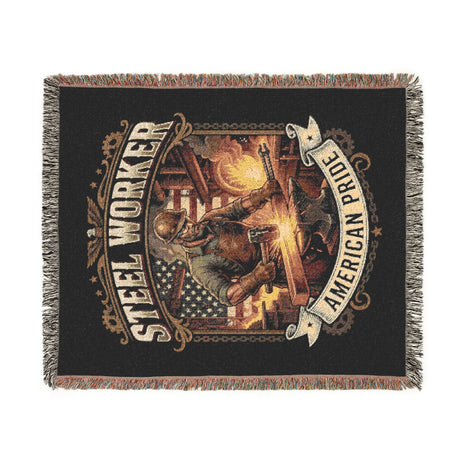 Steel Worker Woven Blanket — Amrican Pride Throw