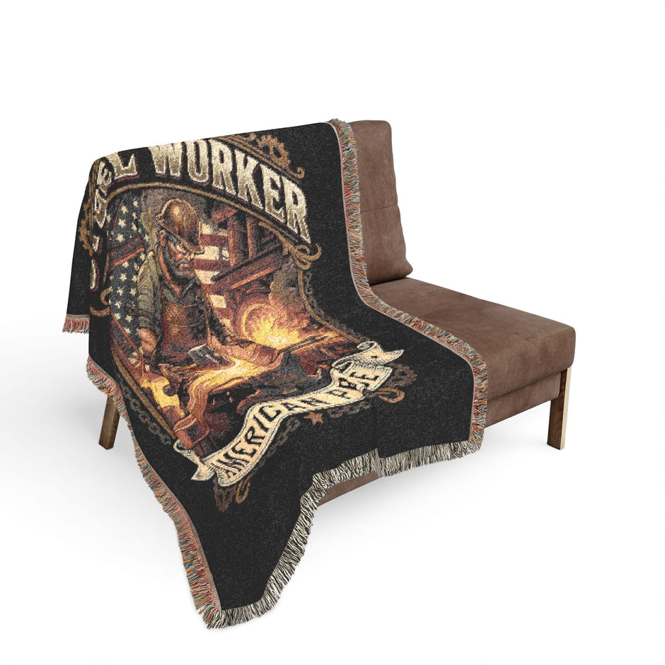 Steel Worker Woven Blanket — Amrican Pride Throw