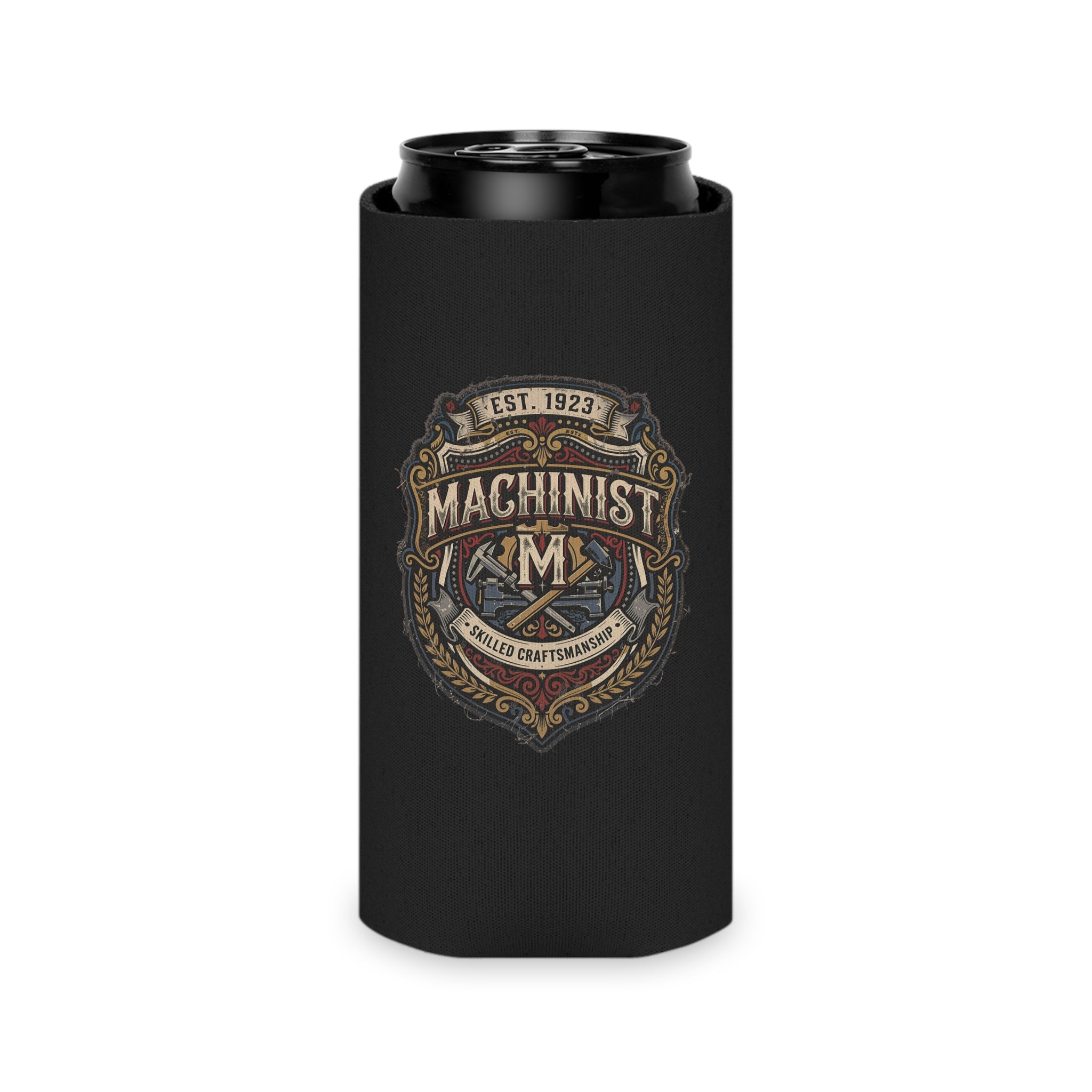 Machinist Can Cooler — Vintage Skilled Craftsman Beer Koozie (Est. 1923) - DCA0418