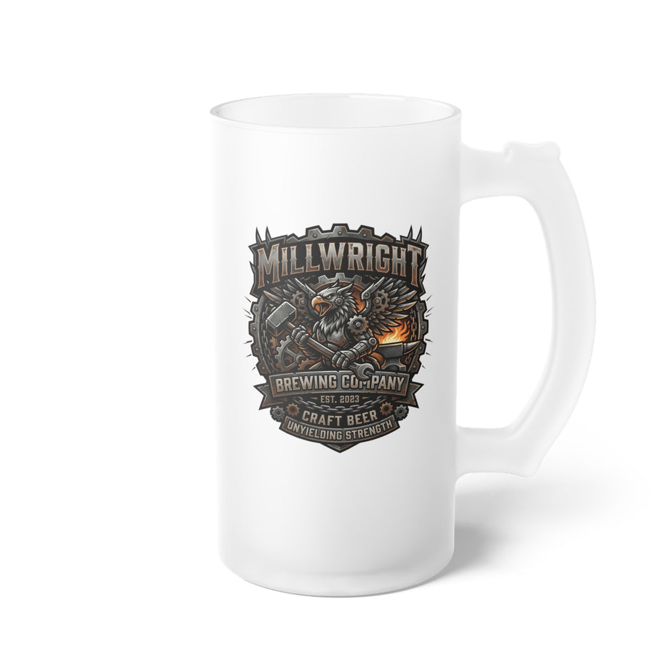 Millwright Frosted Glass Beer Mug – 16 oz Craft Beer Gift - DCA0516