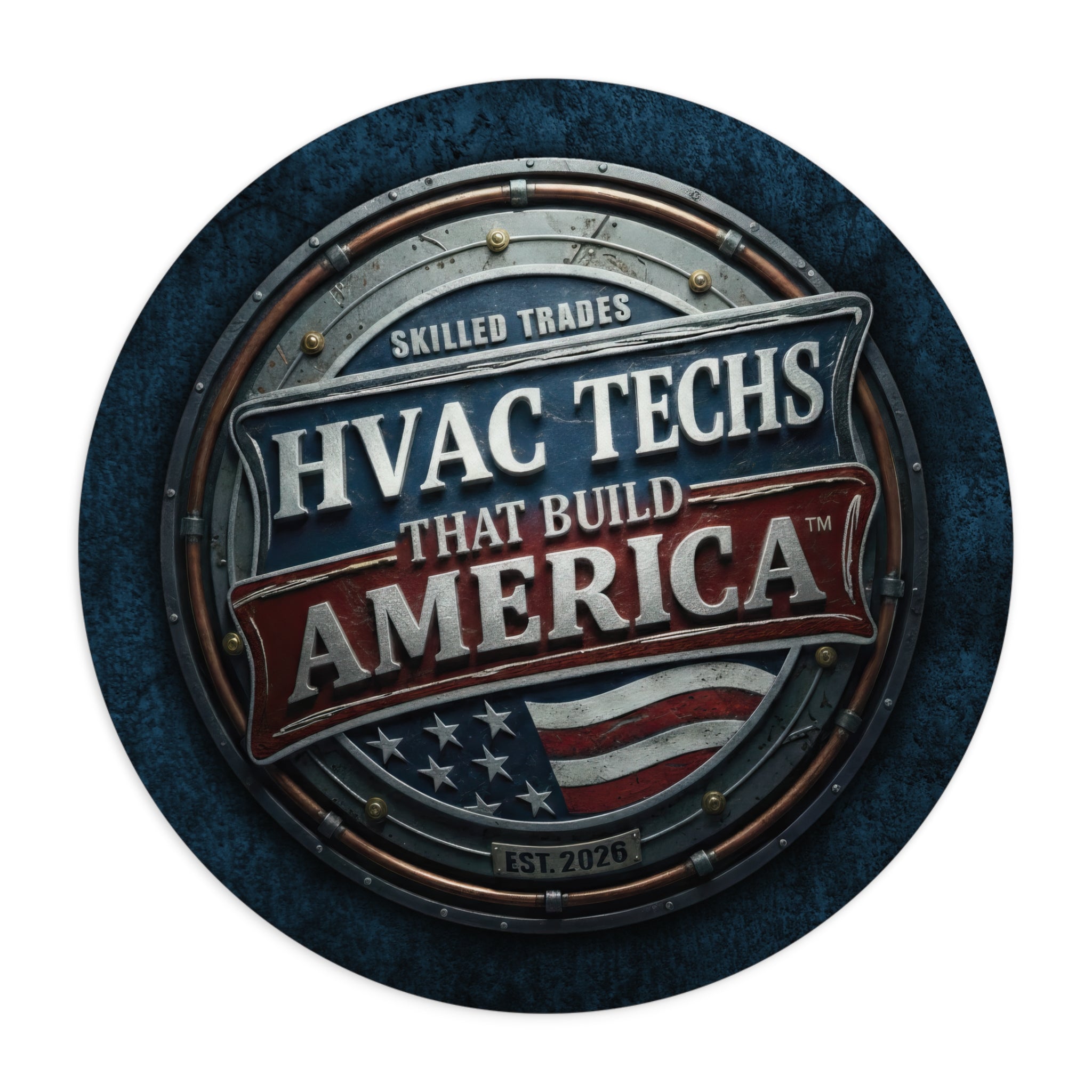 HVAC Techs That Build America Round Mouse Pad