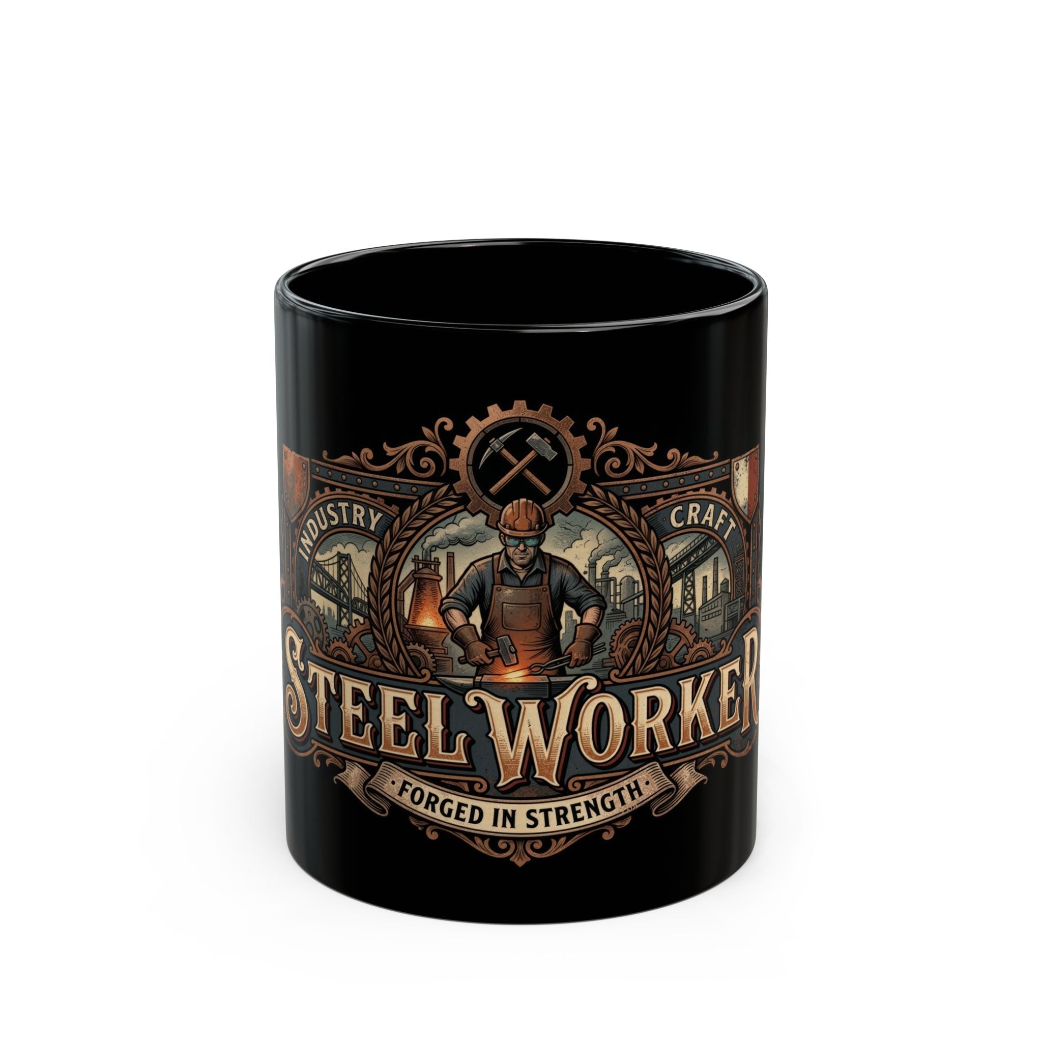 Steel Worker Black Coffee Mug – 