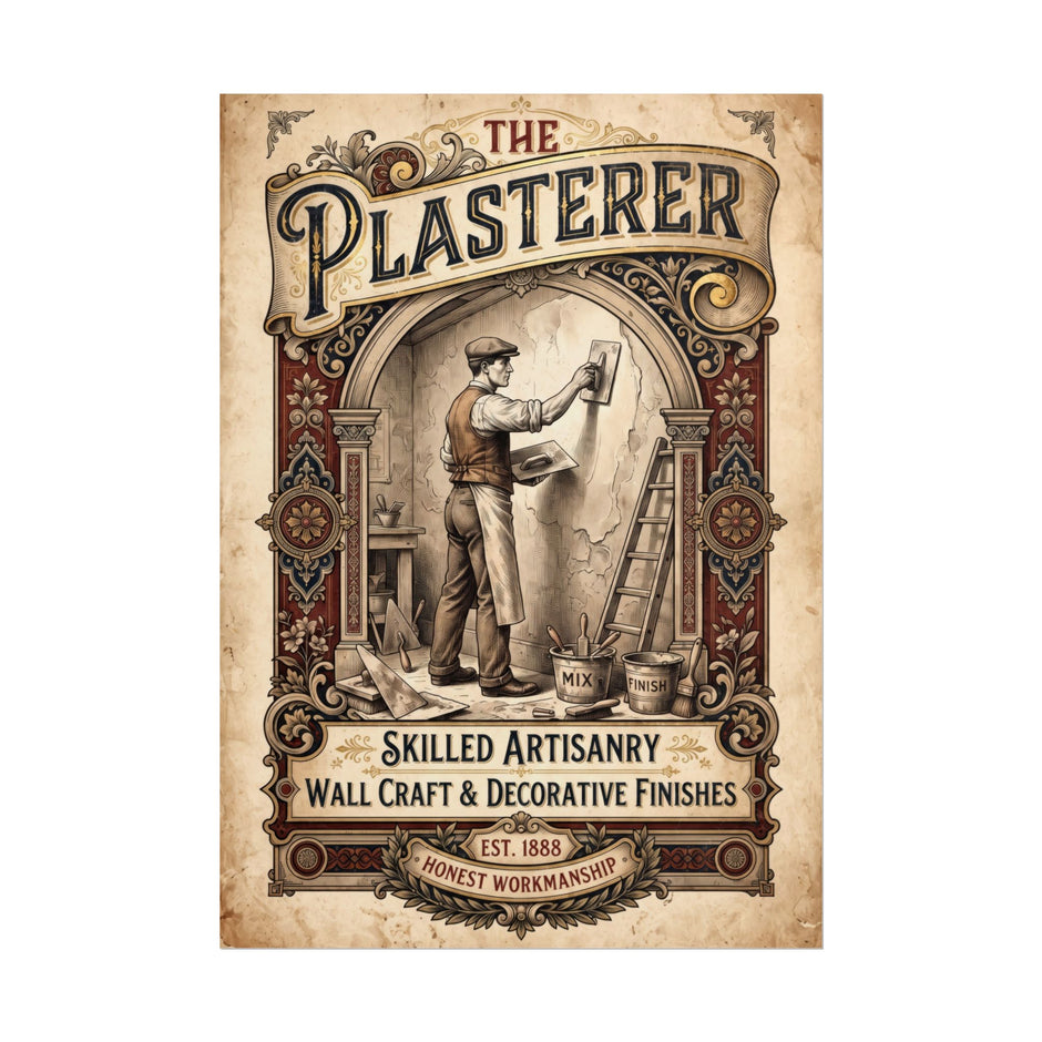 Plasterer Vintage Poster – Skilled Artisan Wall Art - DCA0378