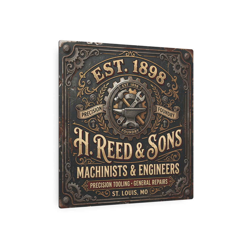 Machinist Metal Sign - H. Reed & Sons Vintage Machinists & Engineers Wall Art (Est. 1898) - DCA0435