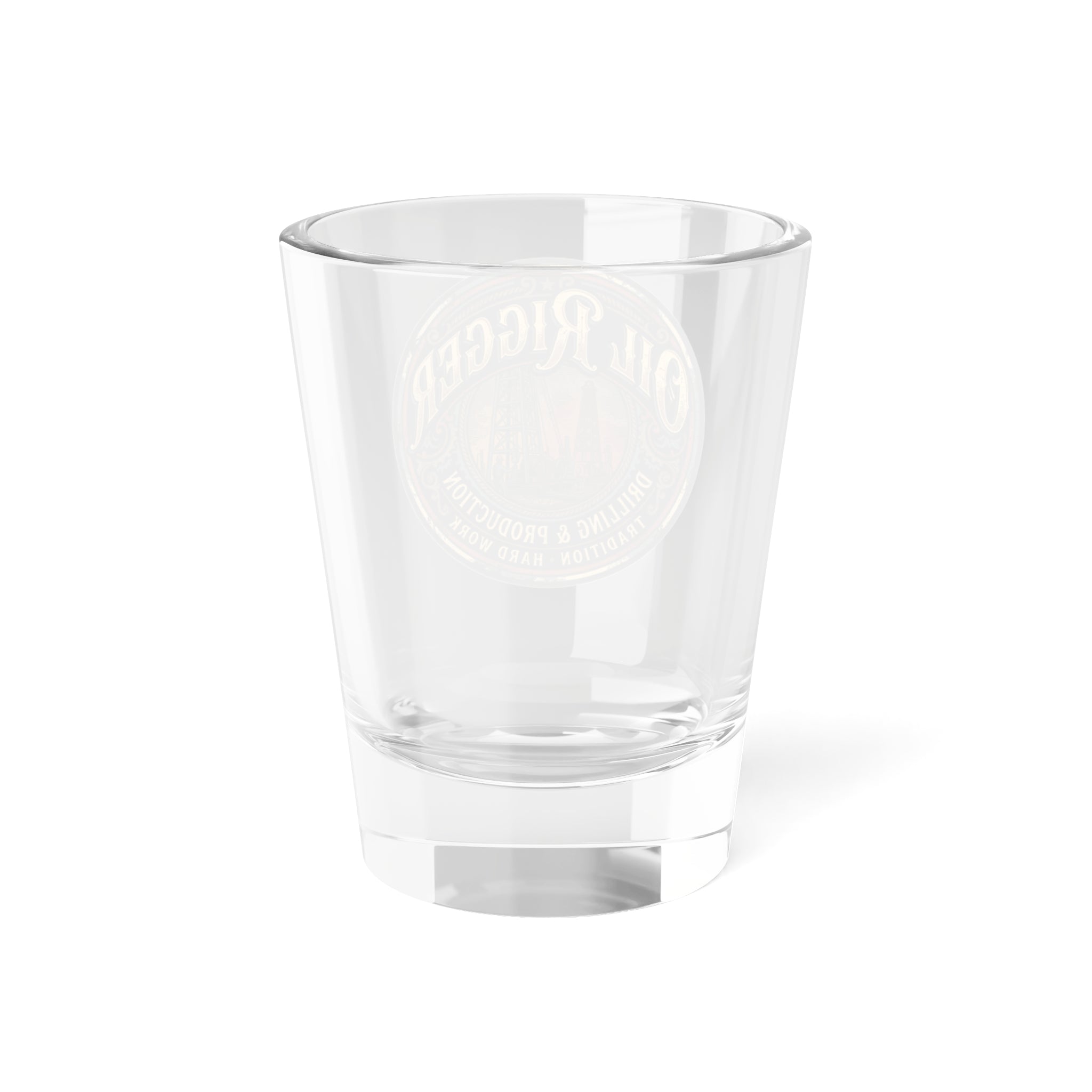 Oil Rigger Shot Glass - 1.5oz Vintage Oil Rig Logo Shooter - Oil Rigger - DCA0167