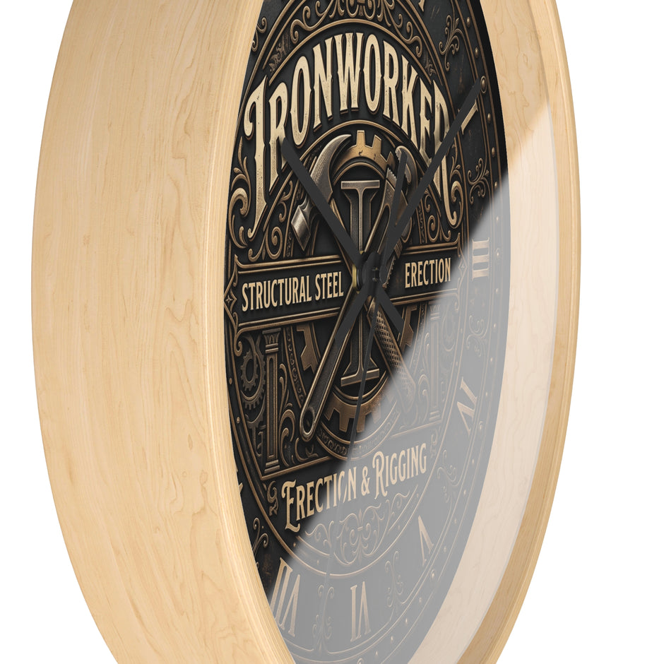 Ironworker Vintage Wall Clock — Structural Steel Erection & Rigging Decor - DCA0388