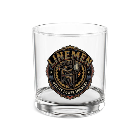 Linemen Whiskey Rocks Glass – 10oz Vintage Logo Drinkware - Linemen - DCA0201