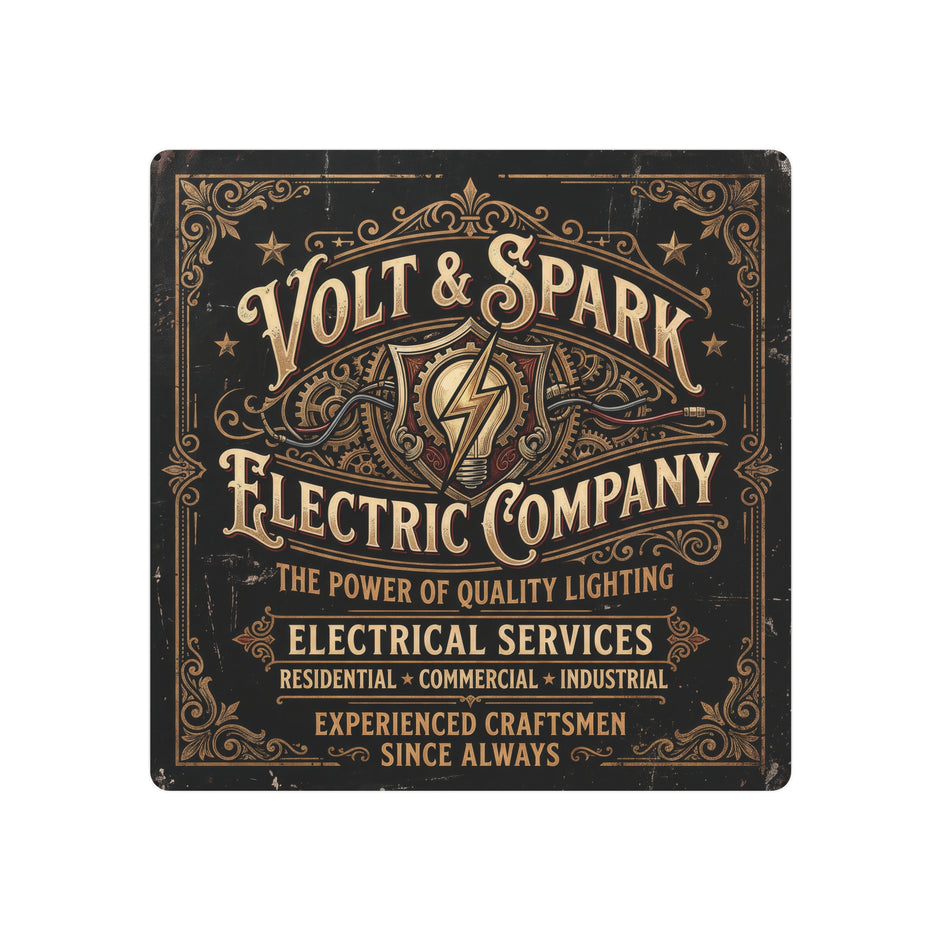 Electrician - Volt & Spark Electric Company Vintage Metal Sign — Retro Electrician Wall Art - DCA0430