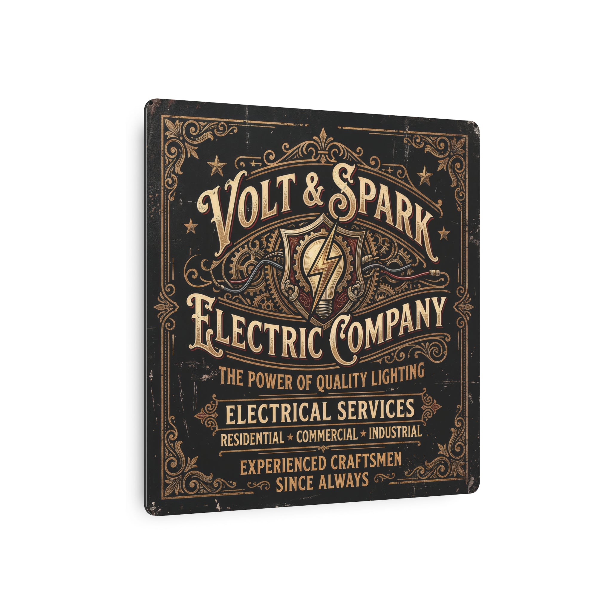 Electrician - Volt & Spark Electric Company Vintage Metal Sign — Retro Electrician Wall Art - DCA0430
