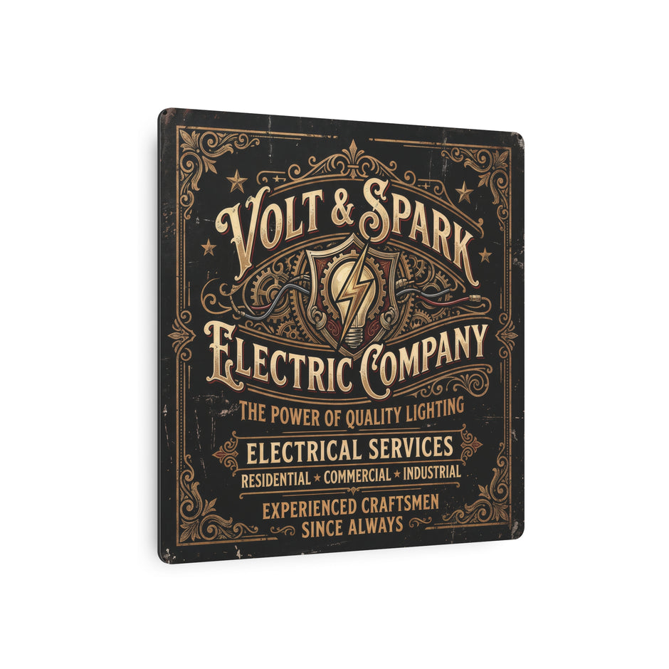 Electrician - Volt & Spark Electric Company Vintage Metal Sign — Retro Electrician Wall Art - DCA0430