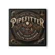 Pipefitter Ceramic Coaster — Skilled Tradesman Vintage Plumbing Design - Pipefitter - DCA0237