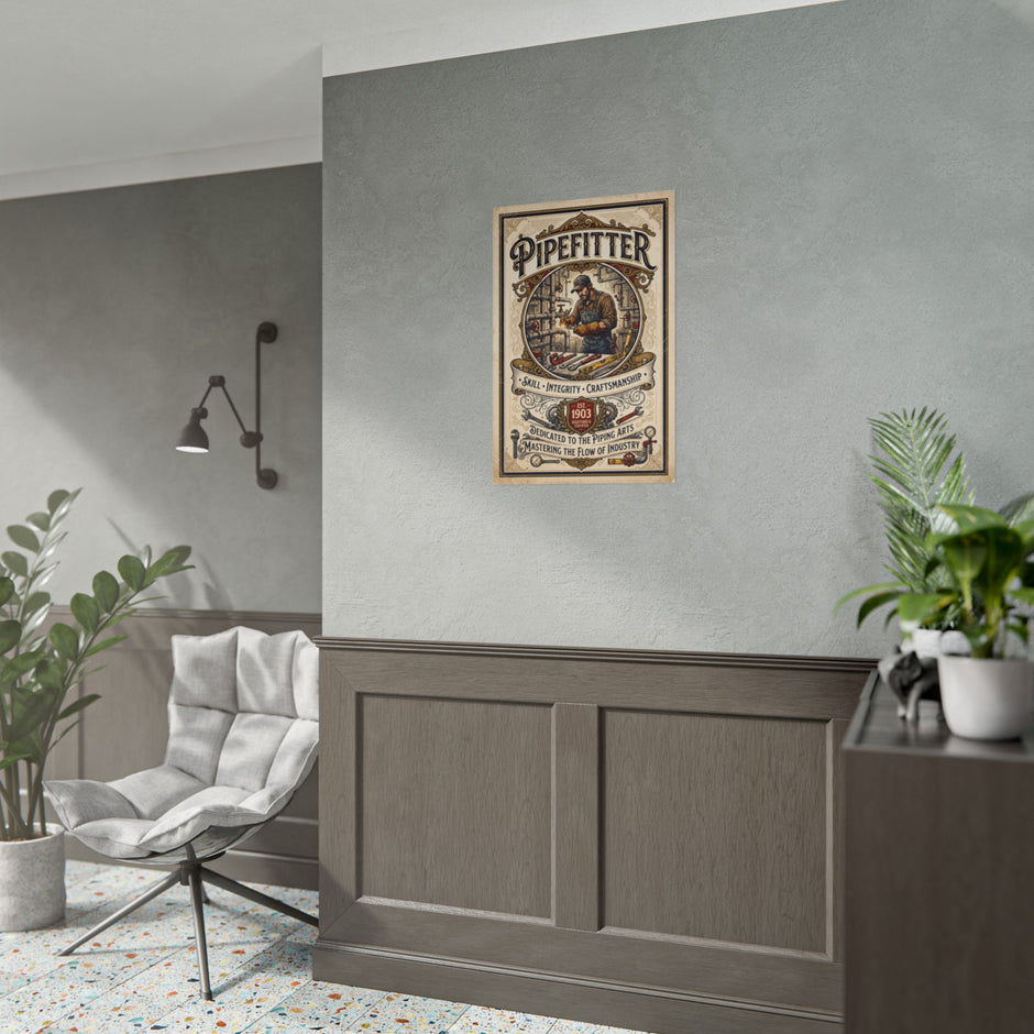 Pipefitter Rolled Poster — Vintage Trades Wall Art: 