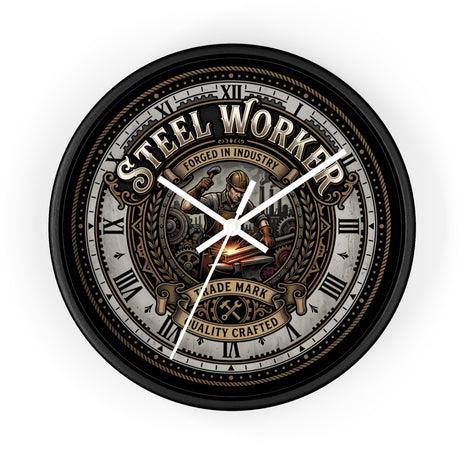 Steel Worker Wall Clock — Vintage Industrial Forge Clock - DCA0400