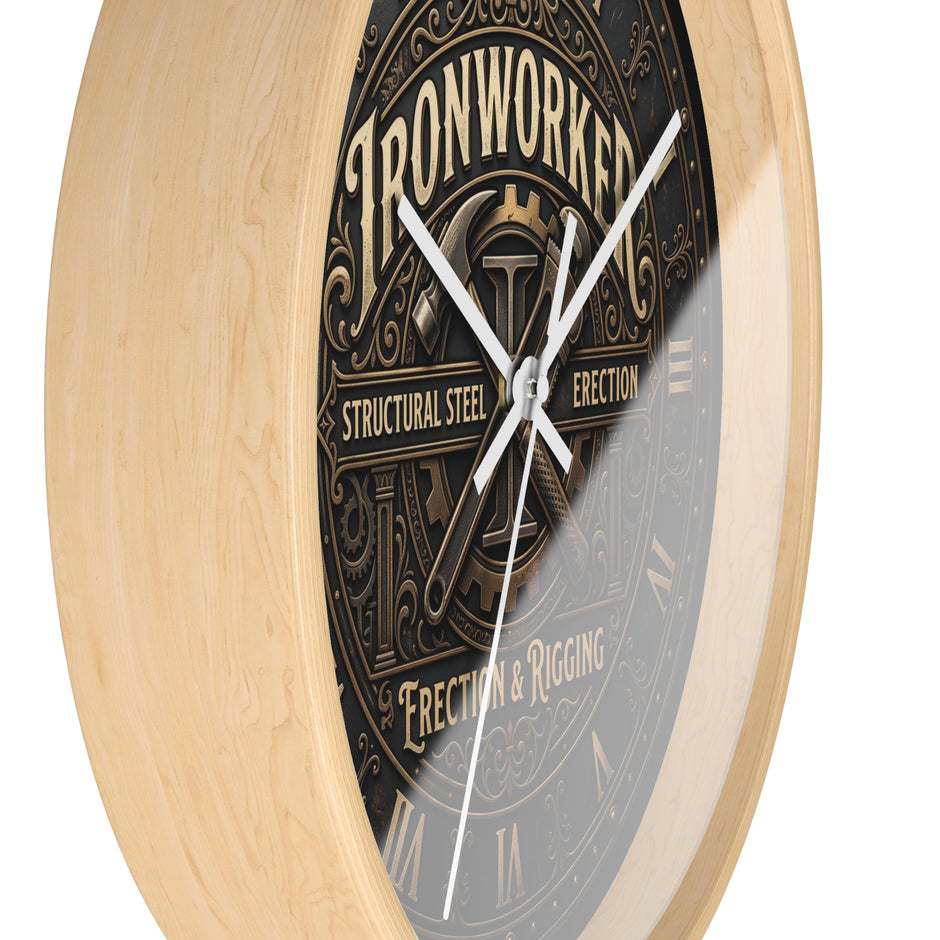Ironworker Vintage Wall Clock — Structural Steel Erection & Rigging Decor - DCA0388