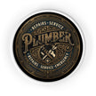 Plumber Vintage Emblem Wall Clock — Repairs • Service • Emergency - DCA0398
