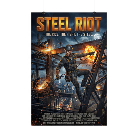 Ironworker - Steel Riot Rolled Poster — 'The Rise. The Fight. The Steel.' (Ironworker Action Movie Poster) - DCA0465