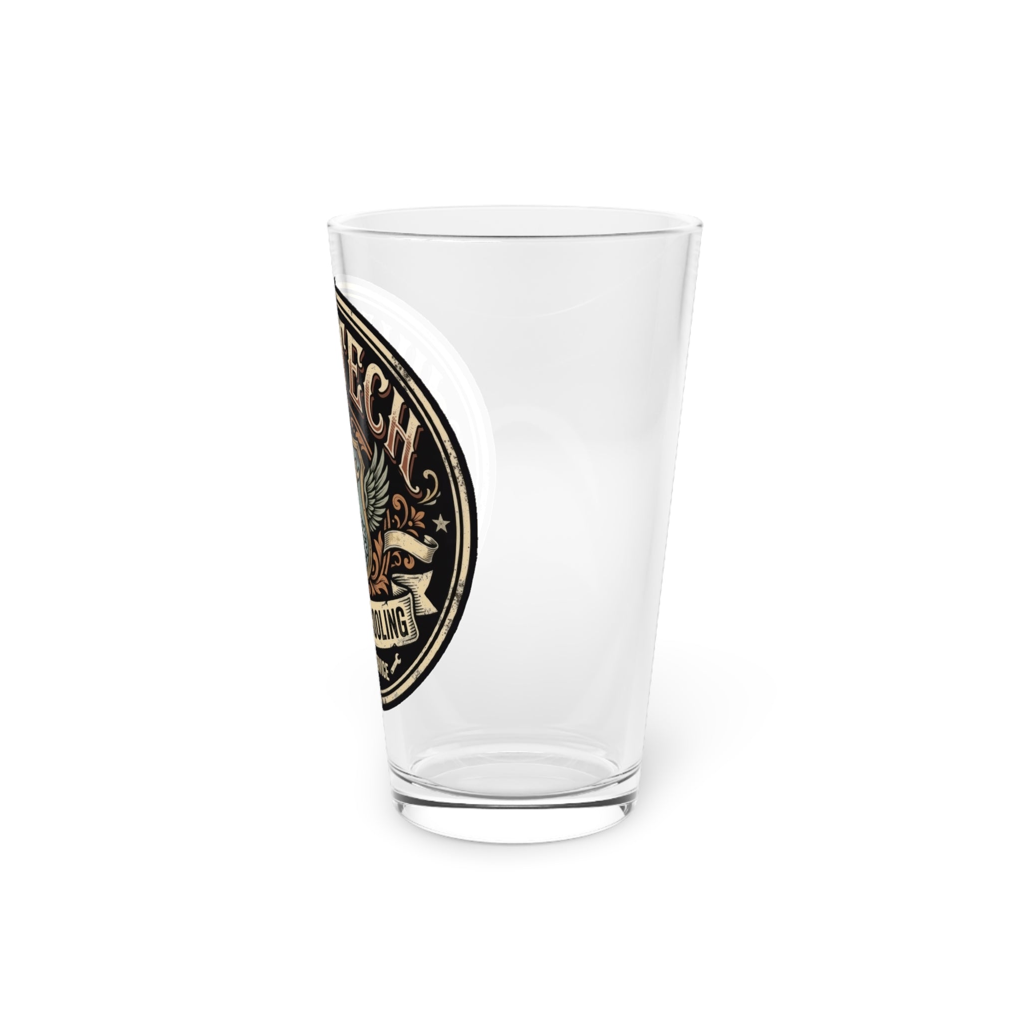 HVAC Tech Pint Glass 16oz — Heating & Cooling Logo Beer Glass - DCA0150