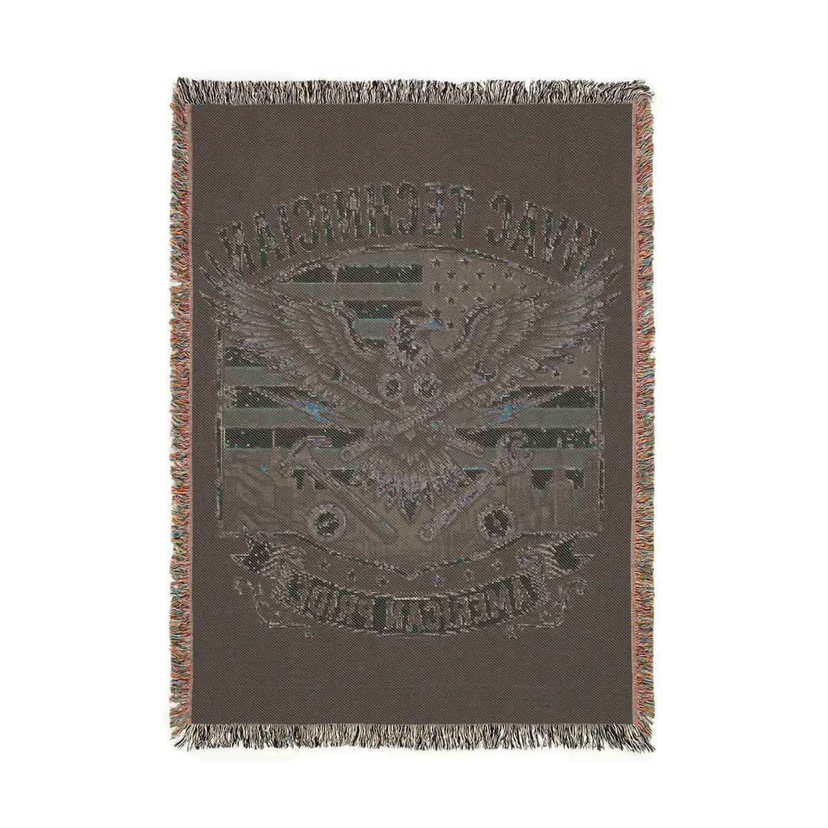 HVAC Technician Woven Blanket – American Tech Emblem Throw