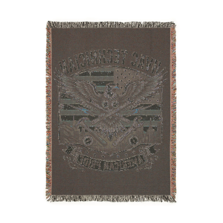 HVAC Technician Woven Blanket – American Tech Emblem Throw