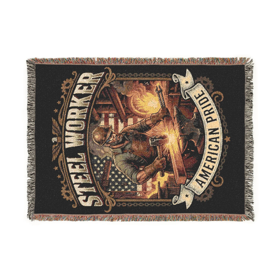 Steel Worker Woven Blanket — Amrican Pride Throw